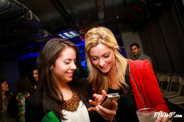 All the single ladies were checking out Hinge's newly launched iPhone dating application during last night's launch party.